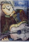 © S. Blumin, Guitar Player, signed, unframed author's print of tempera, 1988 (click to enlarge) © S. Blumin, Guitar Player, signed, unframed author's print of tempera, 1988 (click to enlarge)